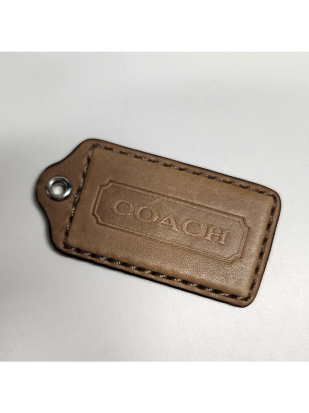 Coach Leather Hang Tag Silver Hardware hangtag fob - Picture 4 of 4